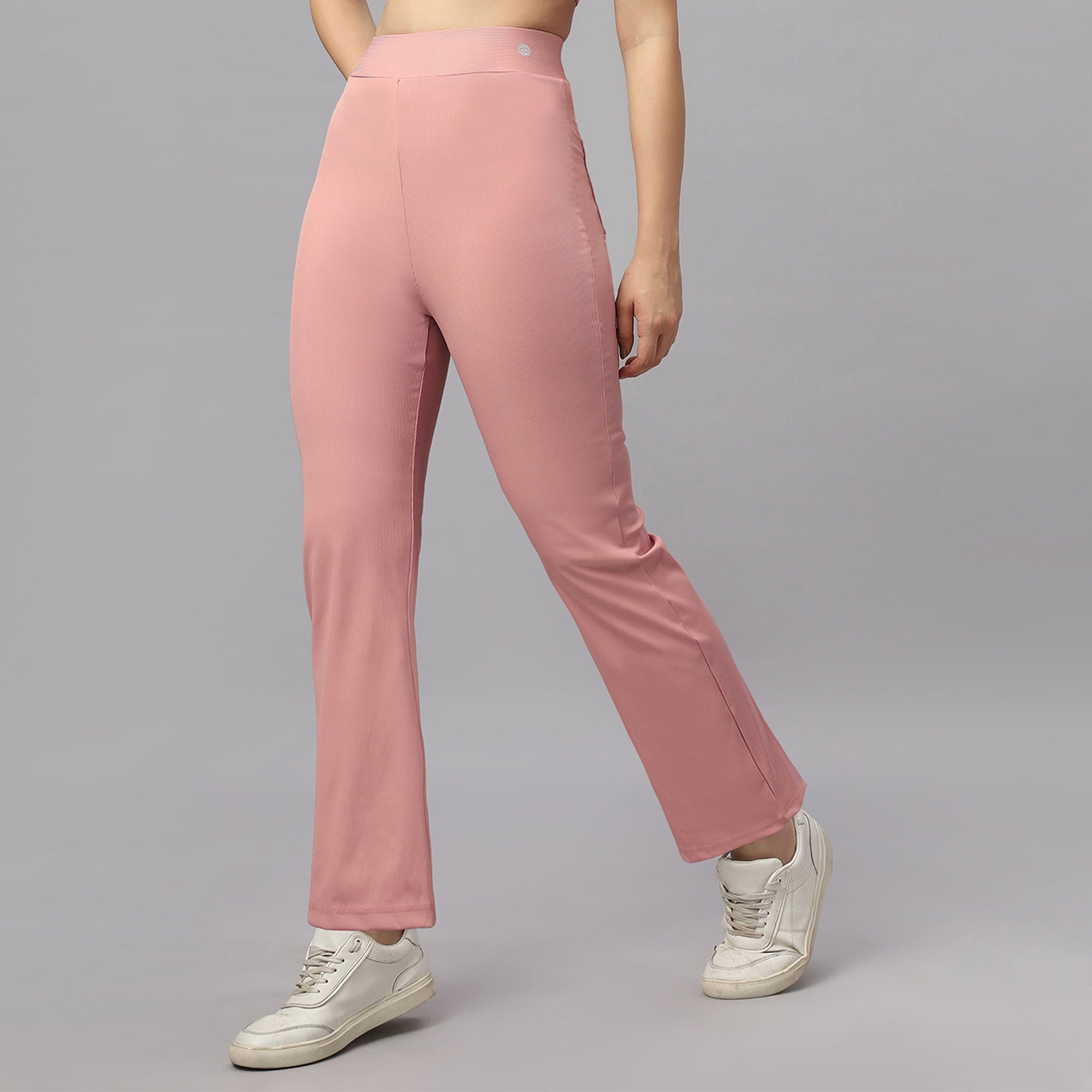 Mid-Rise Ankle-Length Fit and Flare Pants with Back Pockets-AT-23