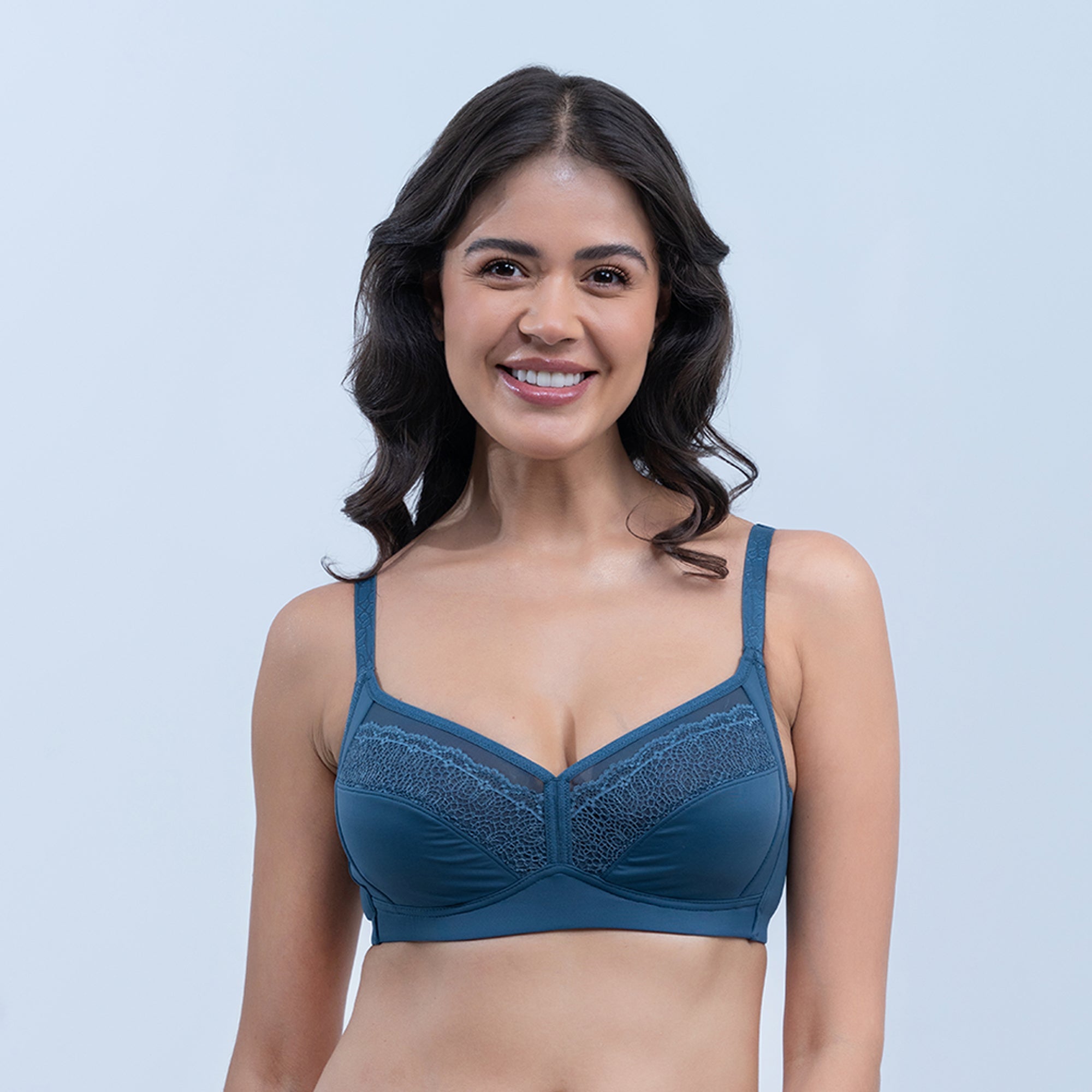 Non Padded Non Wired Full Coverage Lacy T-shirt Bra-FB-710