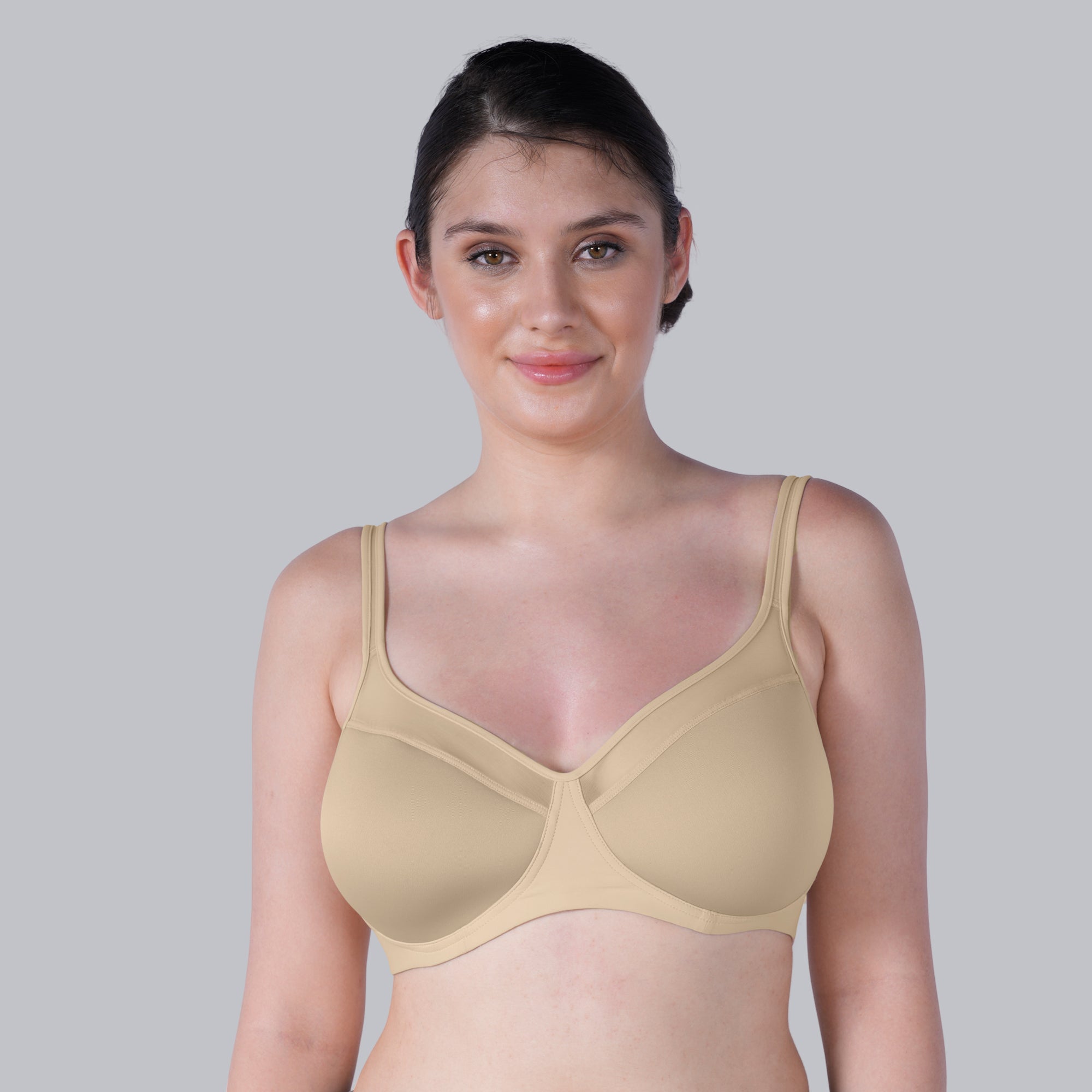 Ultra-Lightly Padded Non Wired Full Coverage Bra with Spacer Cups-CB-143