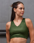 Medium-Impact Racerback Full Coverage Sports Bra with Mesh Detailing-AT-12