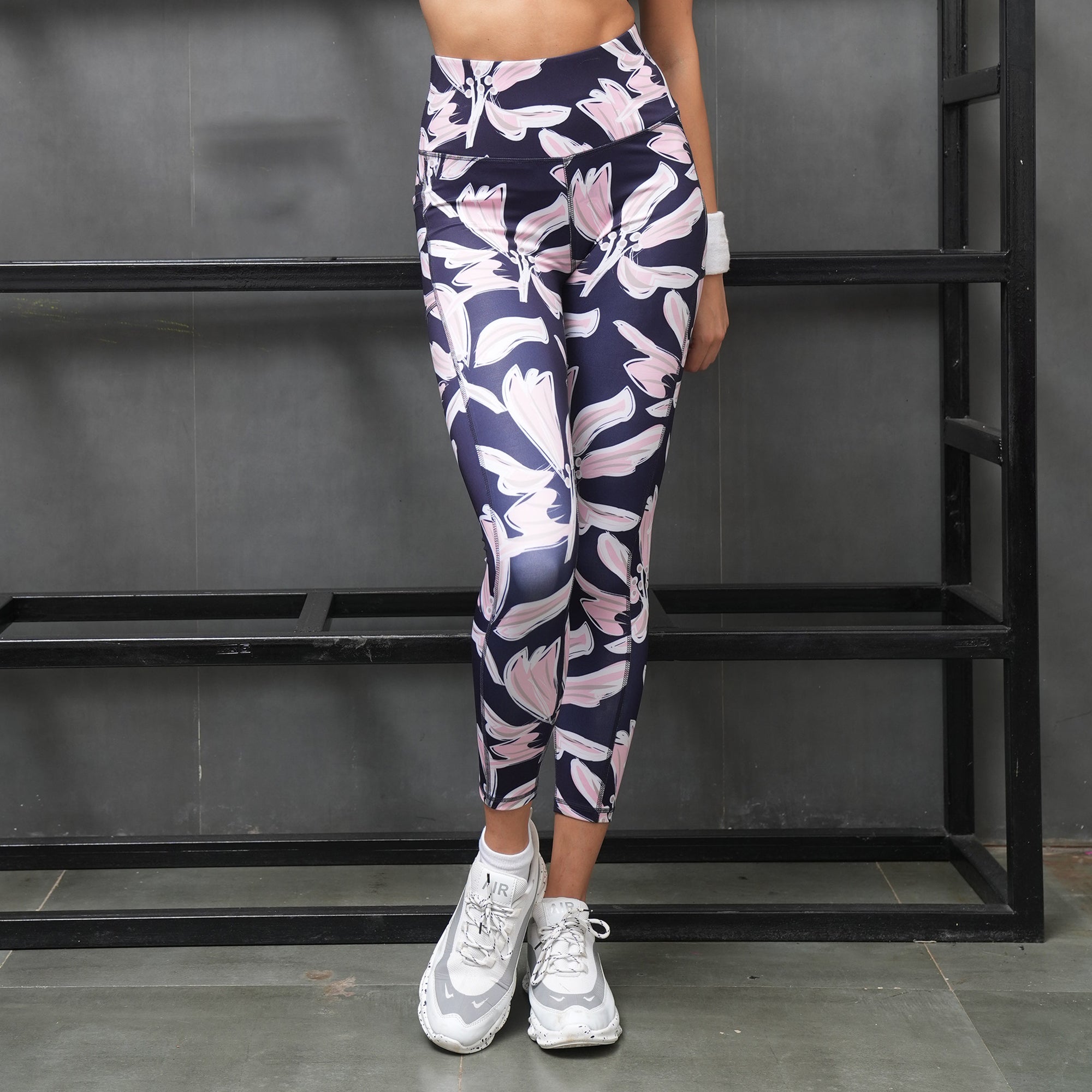 High Waist Ankle Length Sports Leggings With Pockets-AT-4
