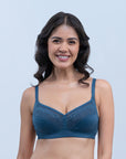 Non Padded Non Wired Full Coverage Lacy T-shirt Bra-FB-710