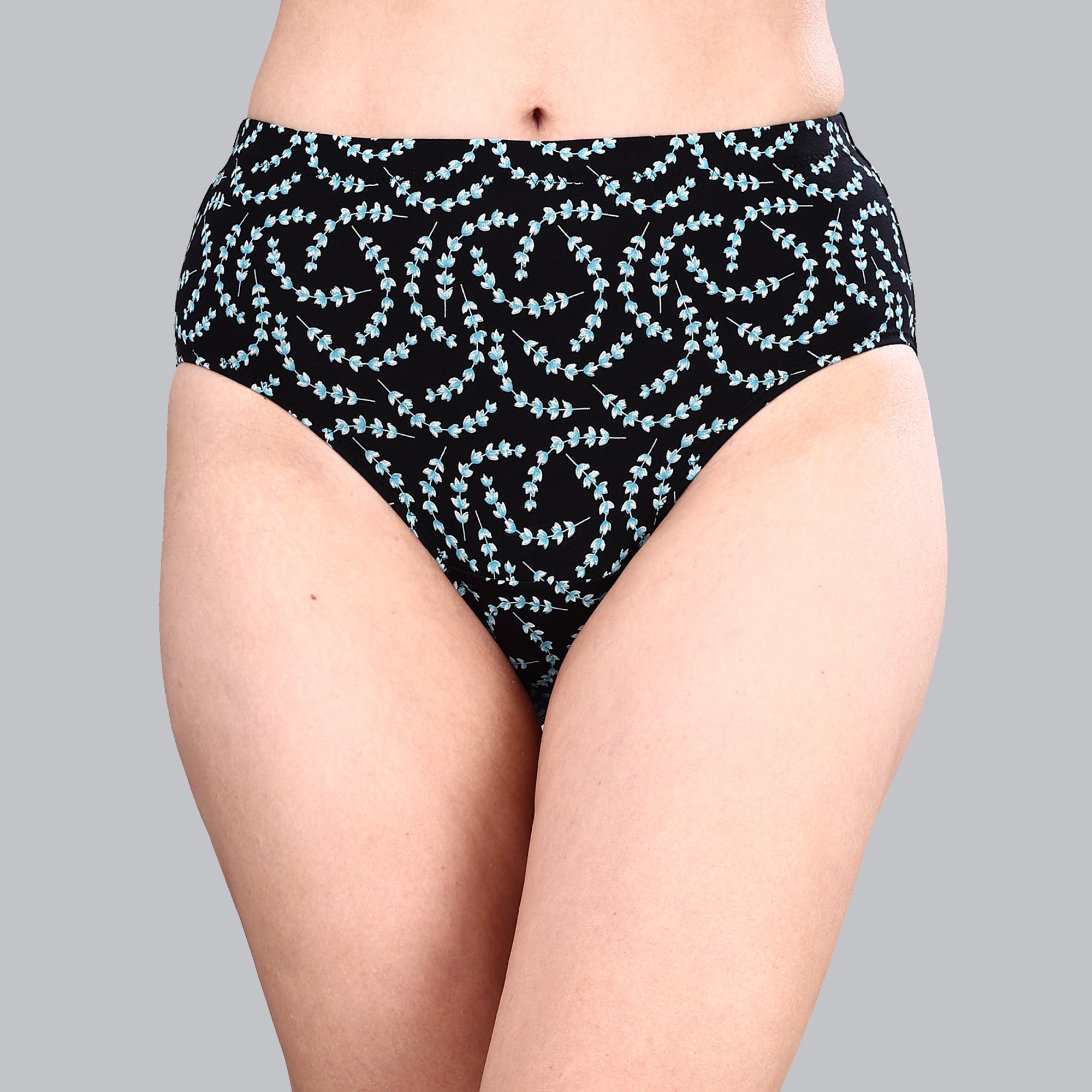 High Waist Full Coverage Printed Stretch Cotton Hipster Panty (Pack of 3) 3HWB-32