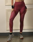 High Waist Ankle Length Sports Leggings with Mesh Panel and Quick Dry-AT-10