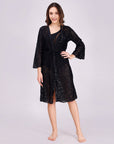 Full Bell Sleeves Zebra Print Lace Robe Cover Up-AQS-10