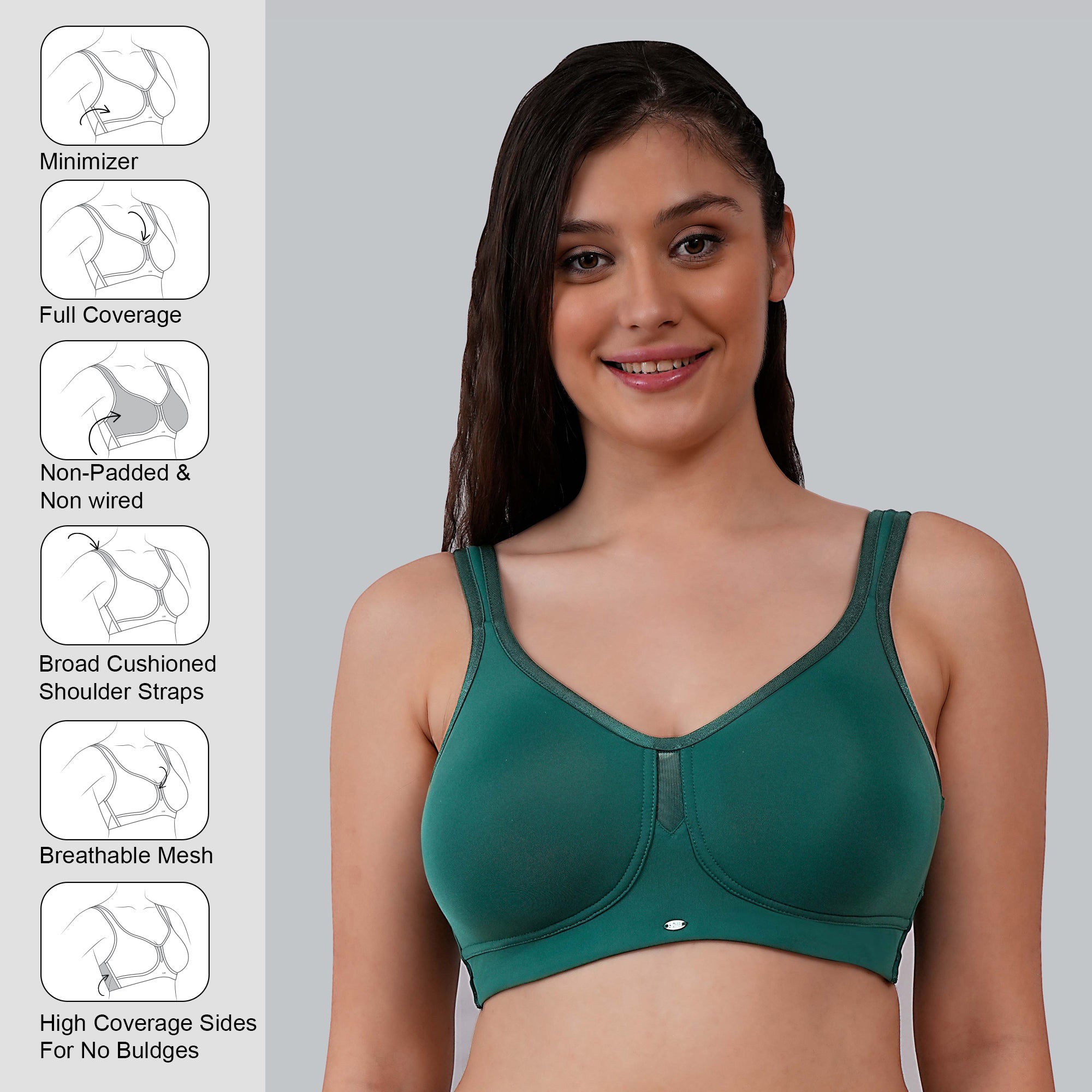 Full Coverage Minimizer Non Padded Non Wired Bra CB-328