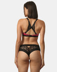 Padded Wired Medium Coverage Printed Bra with Mid Rise Lace Back Printed Cheekini Panty- SET FB-558/ FP-1558