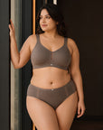 Full Coverage Minimiser Bra with High Waist Brief Set