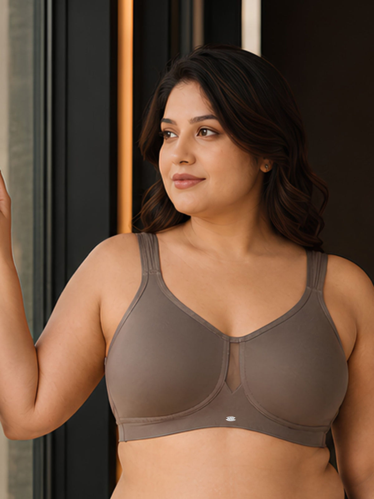Full Coverage Minimizer Bra with No-Show Cups