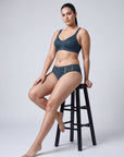 Full Coverage Minimiser Bra with High Waist Brief Set