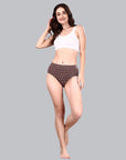 High Waist Full Coverage Printed Stretch Cotton Hipster Panty (Pack of 3) 3HWB-32