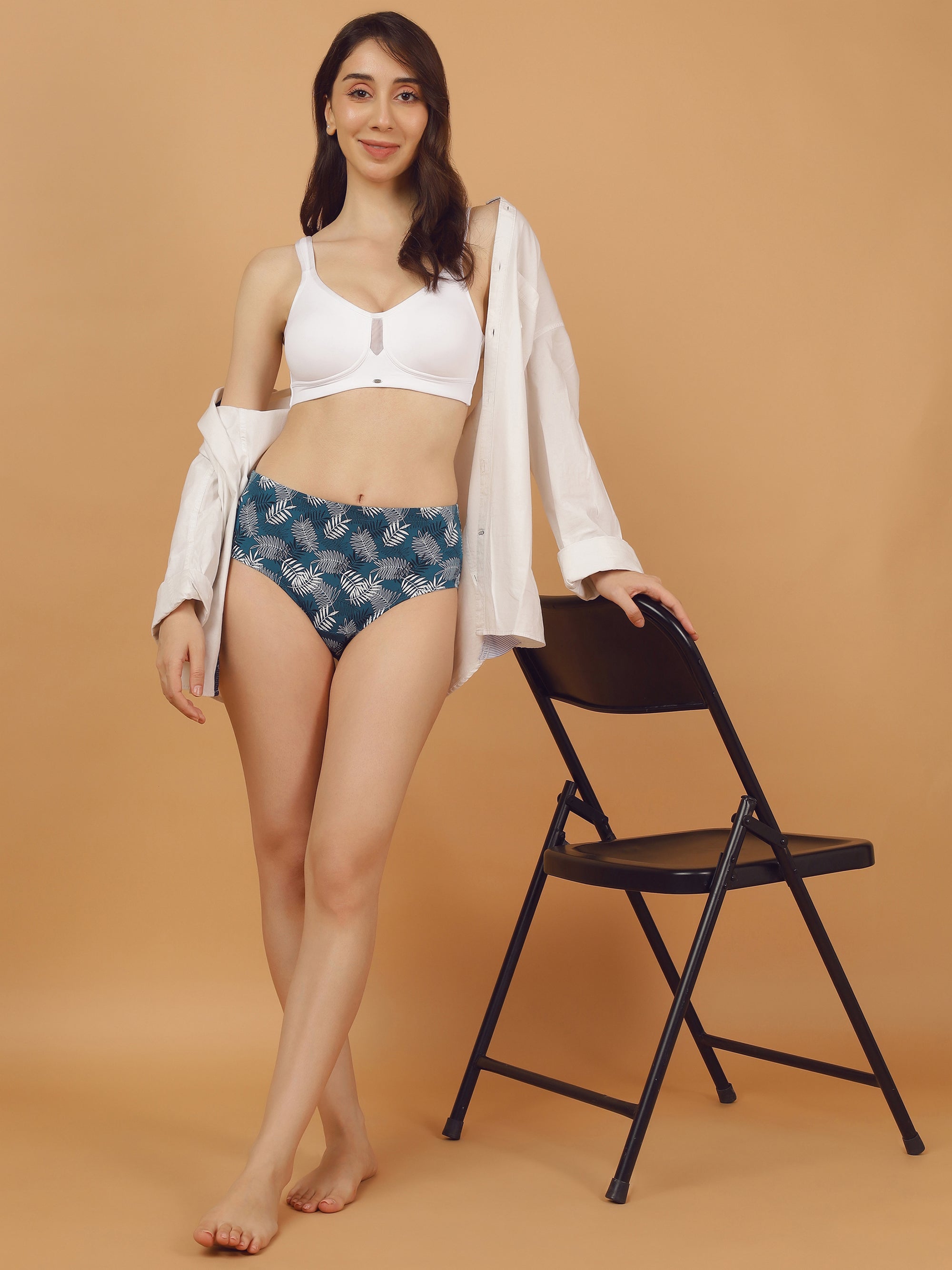 Tummy-Smoothing Printed High Waist Cotton Briefs – Pack of 3