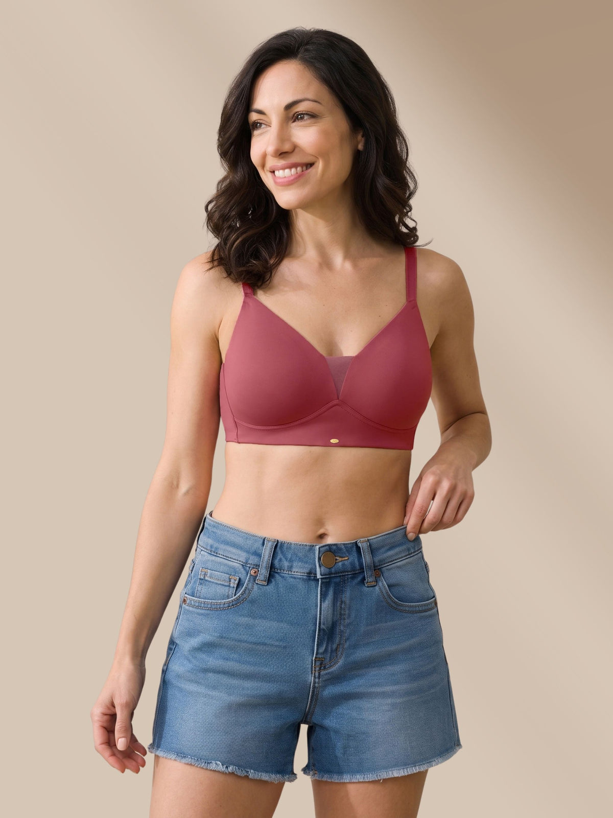Lightly Padded Full Coverage Bra with Breezy Mesh Detail