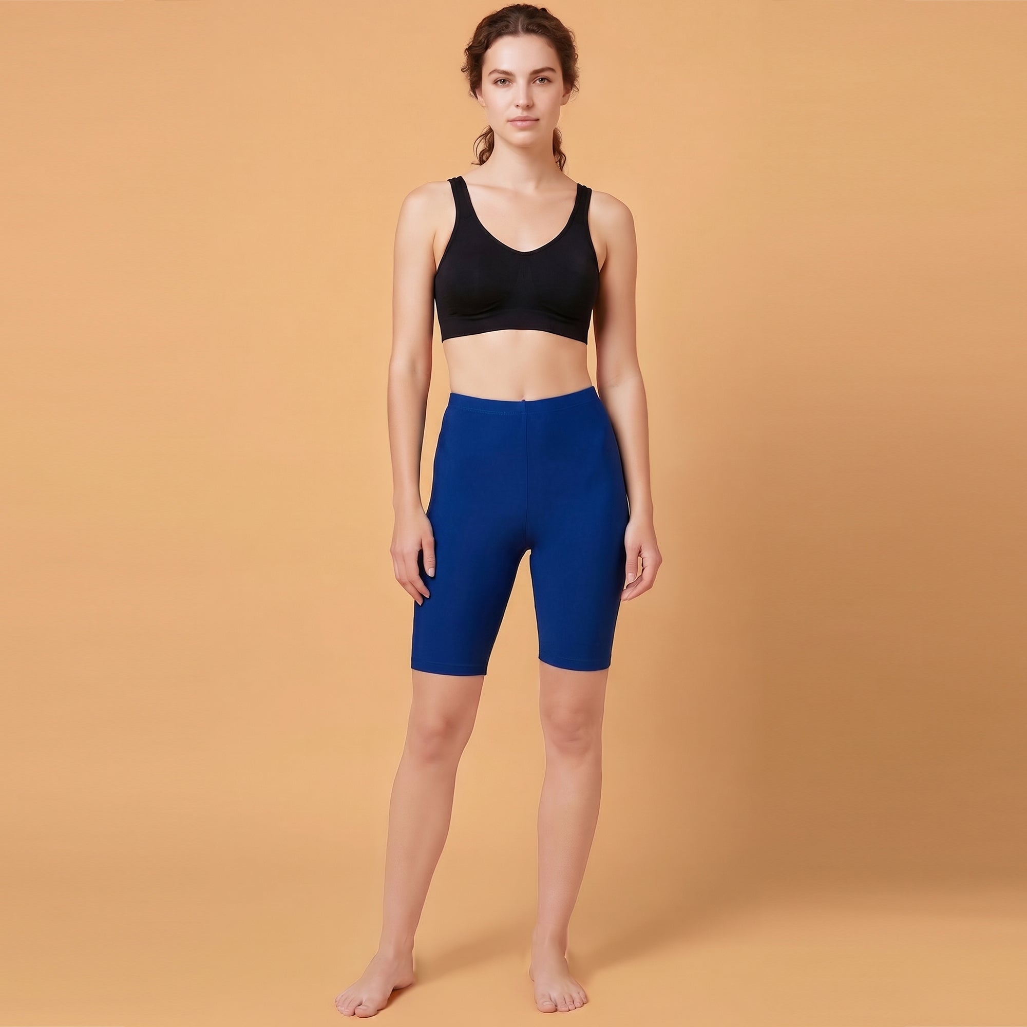 Mid Rise Soft Polyamide Spandex Knee Length Swim Shorts
