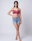Lightly Padded Full Coverage Bra with Breezy Mesh Detail