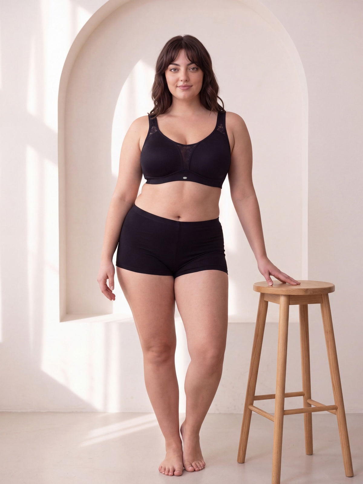 Triple-Layer Lace Cotton Full Coverage Minimizer Bra