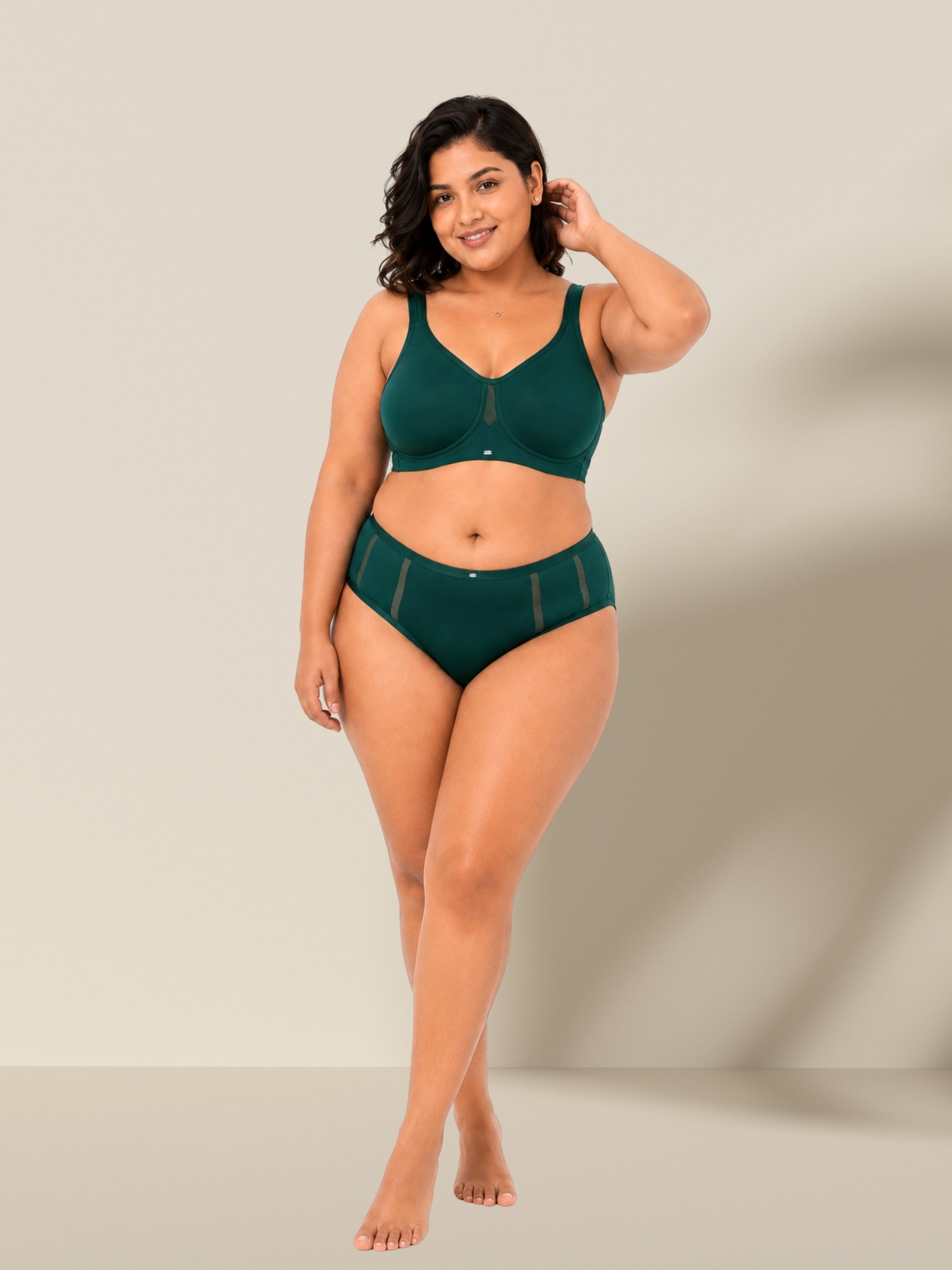Full Coverage Minimizer Bra with No-Show Cups
