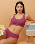 Front Closure Full Coverage Non Padded Non Wired Bra