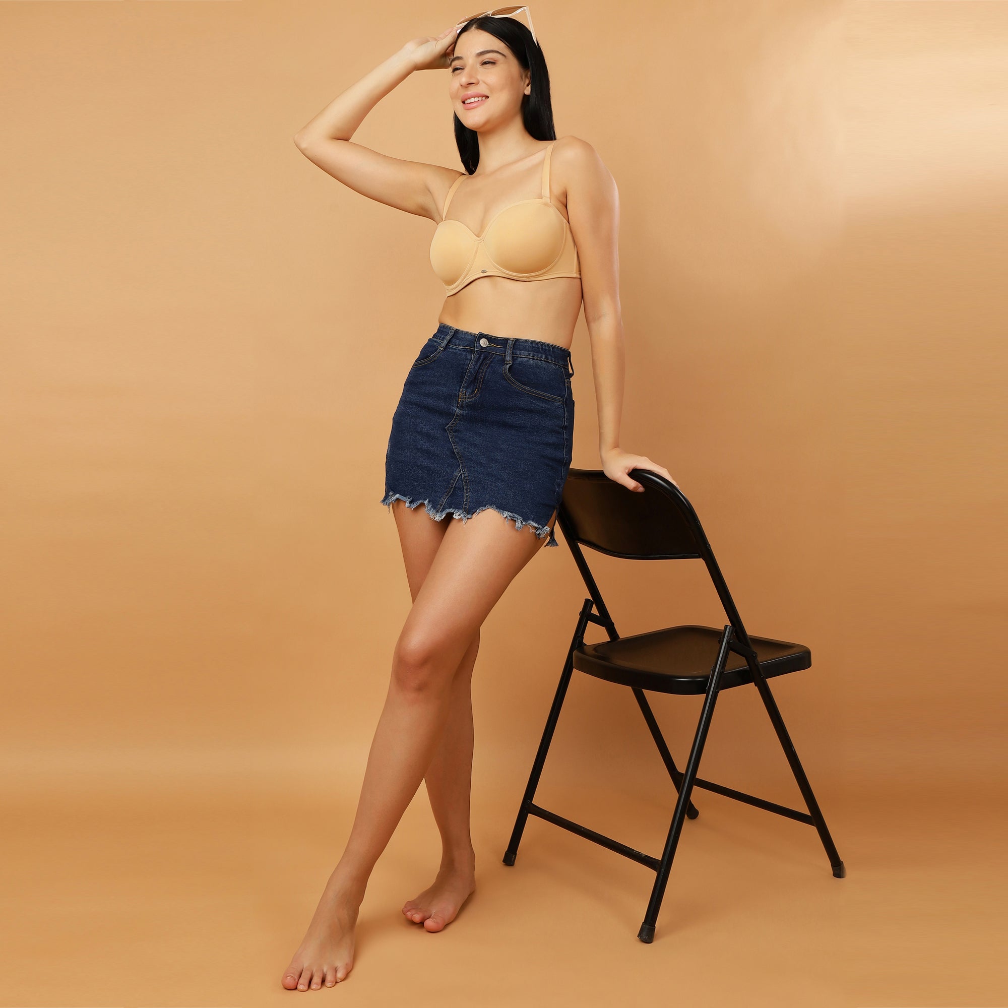 Medium Coverage Padded Wired Multiway Strapless Bra with Detachable Straps