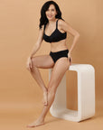 Full coverage Sweetheart neckline padded wired bra with Medium coverage brief