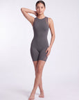 Princess Panel Boat Neck Swimsuit with Power Mesh Back