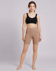 Mid Rise Breathable Cotton Spandex Mid Thigh Length Cycling Shorts