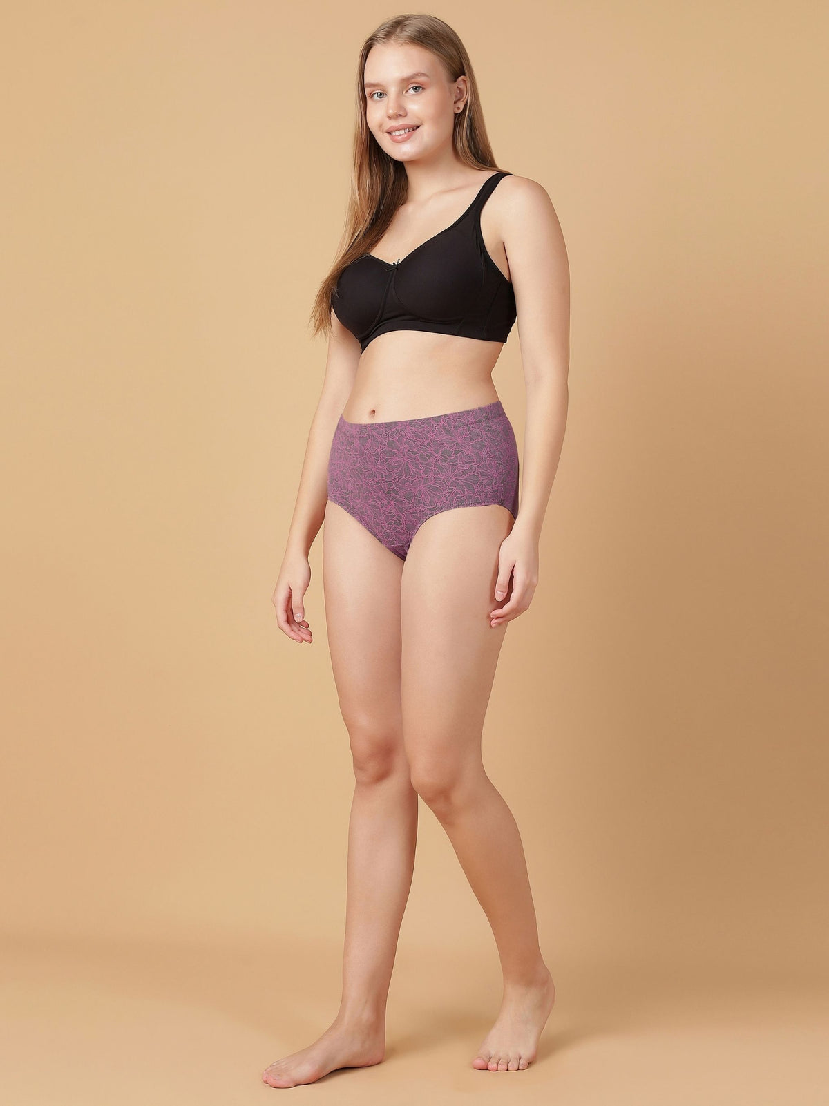 Tummy-Smoothing Printed High Waist Cotton Briefs – Pack of 3