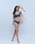 Lacey Non Padded Non-Wired Full Coverage T-shirt Bra with Mid Rise Full Coverage Seamless Panty SET FB-710/ FP-1560