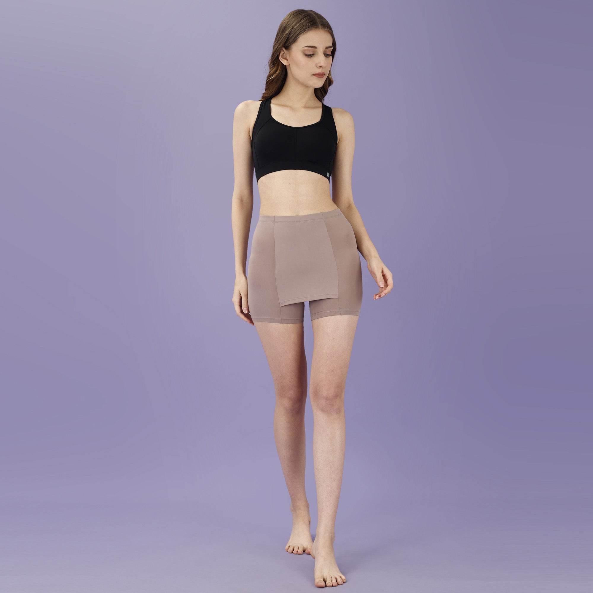 SOIE Woman - Mid Rise Above Knee Length Cycling Shorts with No V-Line - Cycling Shorts -for Women