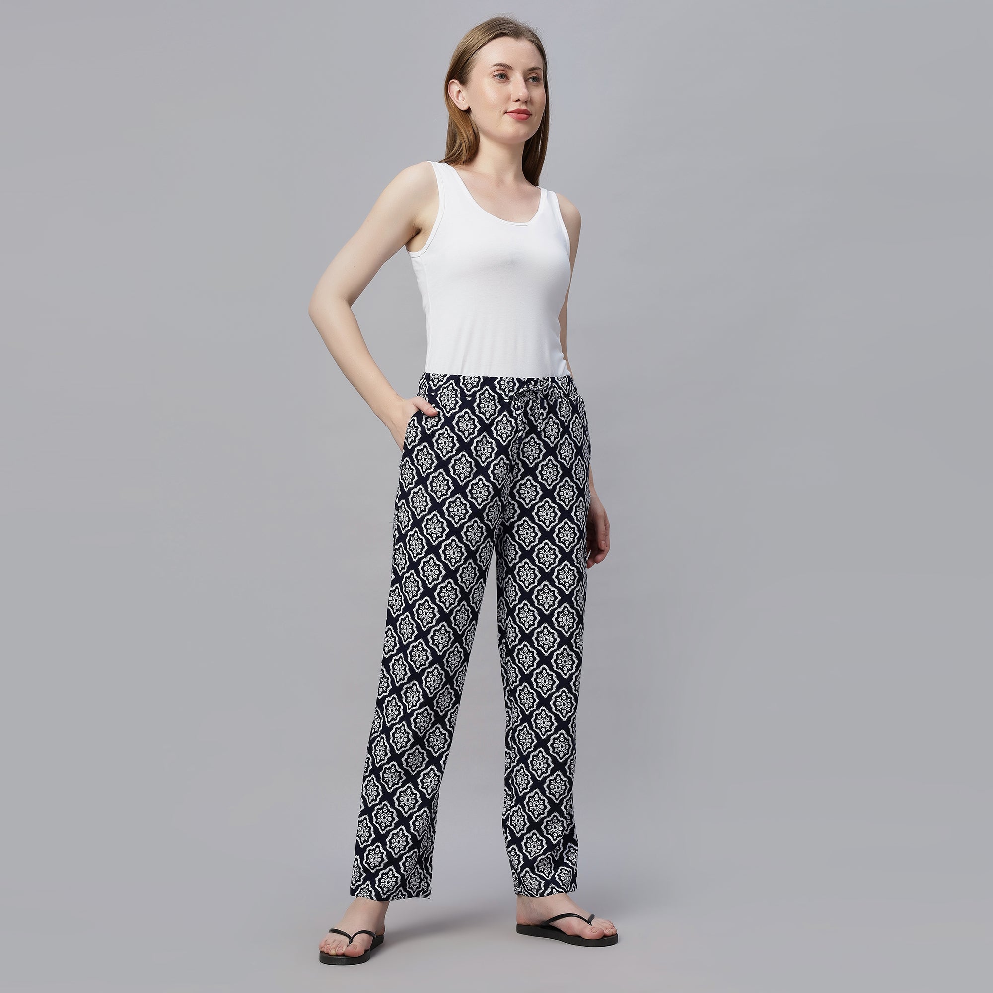 Supersoft Rayon Printed Pyjamas with Pockets NT-121