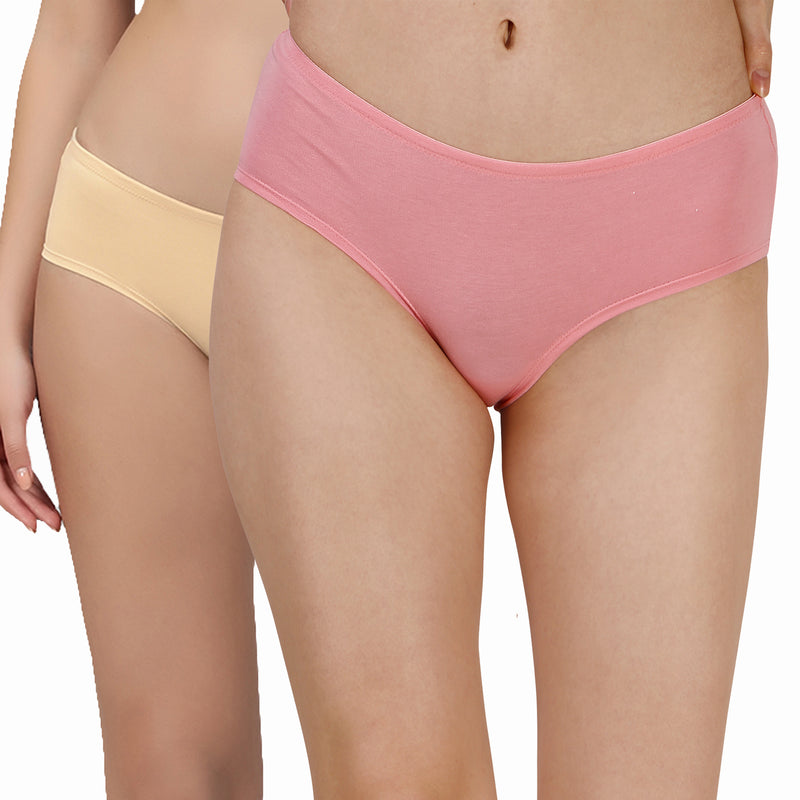 Womens Solid Hipster Briefs - Pack of 2