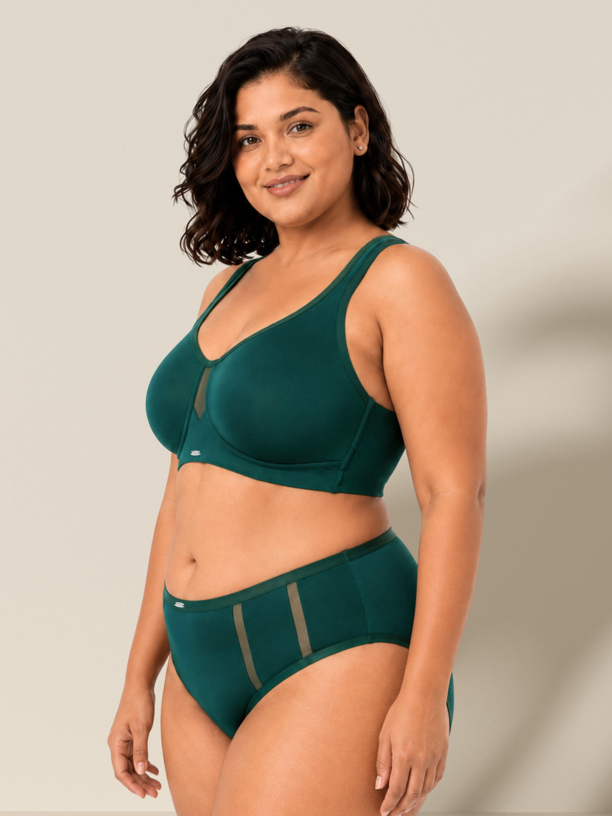 Full Coverage Minimiser Bra with High Waist Brief Set
