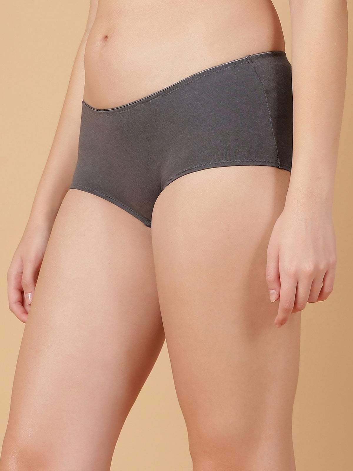 Tummy Smoothing High Rise Full Coverage Cotton Brief with Shiny Edge