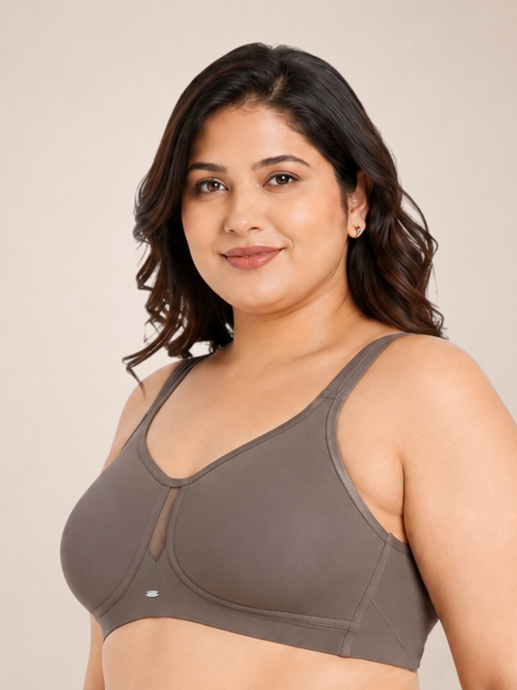 Full Coverage Minimizer Bra with No-Show Cups