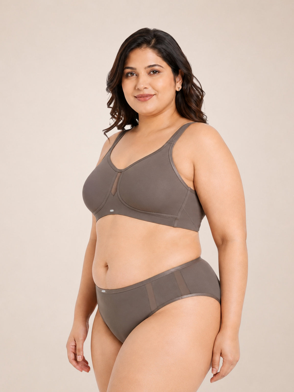 Full Coverage Minimiser Bra with High Waist Brief Set
