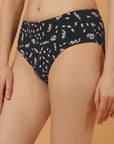 High Rise Full Coverage Printed Stretch Cotton Hipster Panty (Pack of 3)