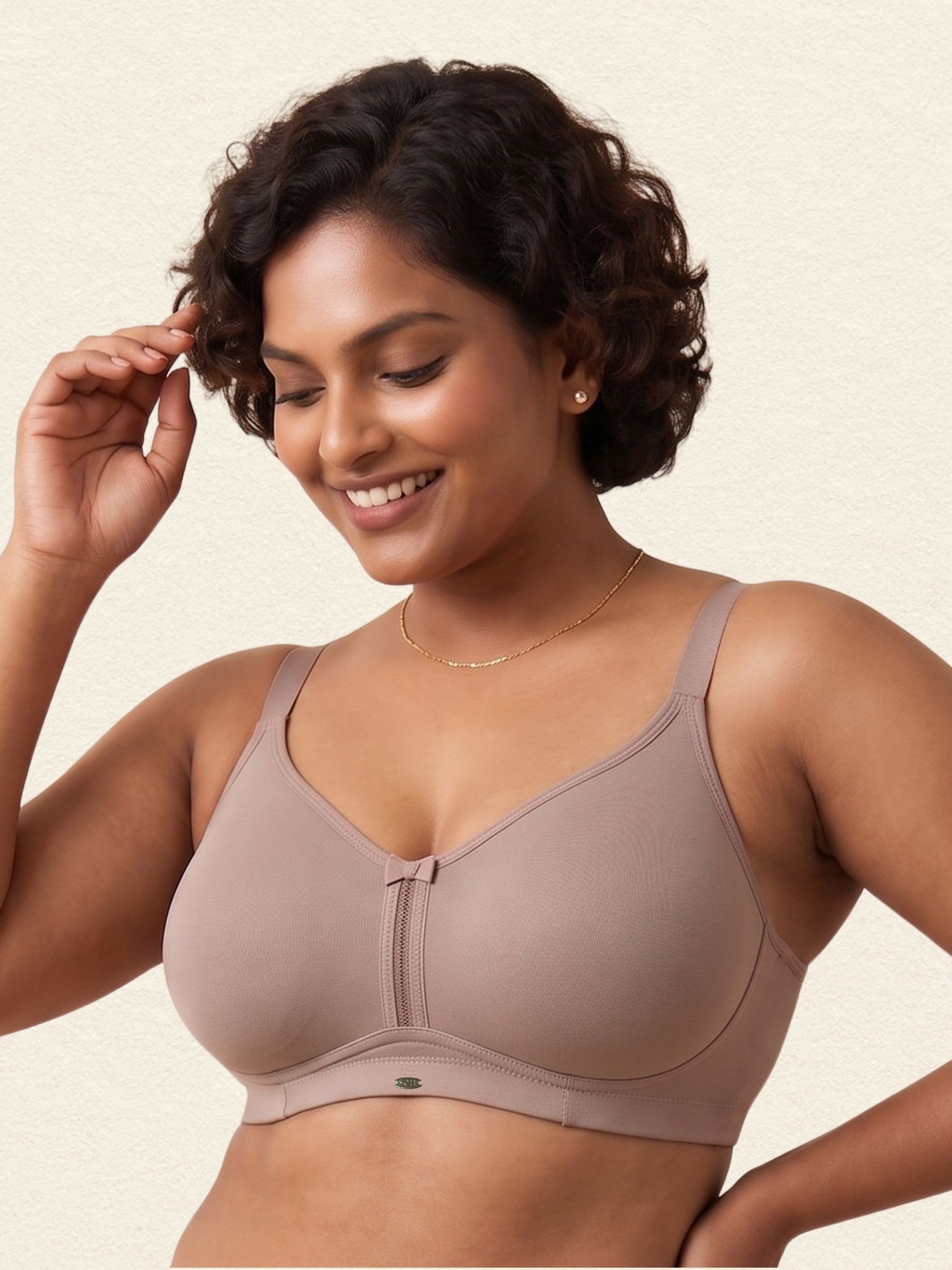 Triple-Layer No-Show Full Coverage Nylon Minimizer Bra