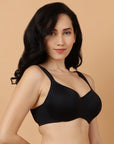 Padded Wired Full Coverage Seamless Cups Sweetheart Neckline Bra
