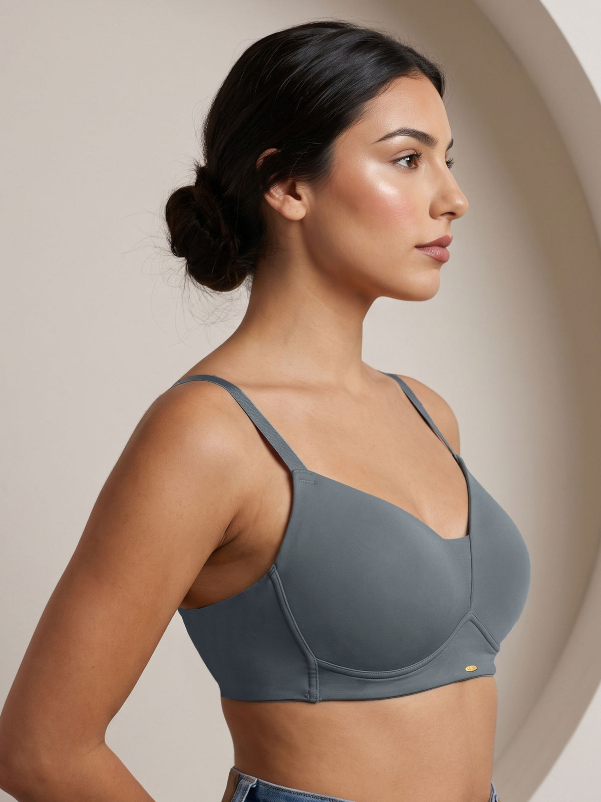 Lightly Padded Full Coverage Bra with Breezy Mesh Detail