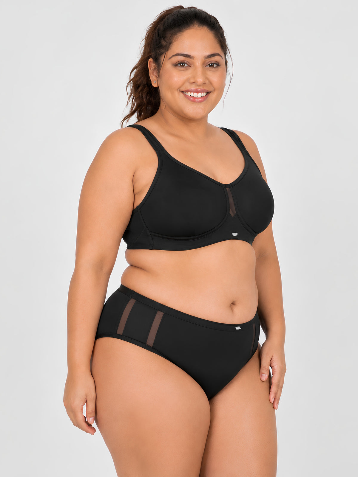 Full Coverage Minimiser Bra with High Waist Brief Set