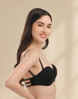 Medium Coverage Padded Underwired Multiway Transparent Back Bra