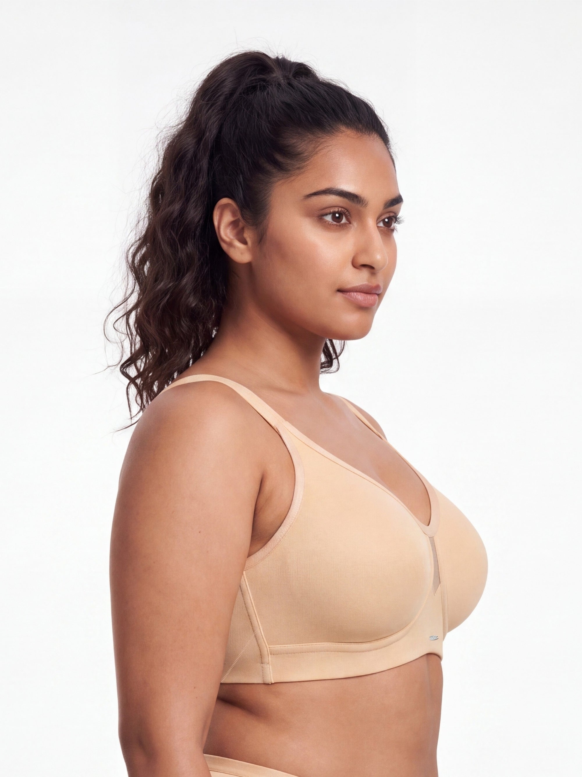 Full Coverage Minimizer Bra with No-Show Cups