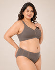 Full Coverage Minimiser Bra with High Waist Brief Set