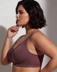 Triple-Layer Lace Cotton Full Coverage Minimizer Bra