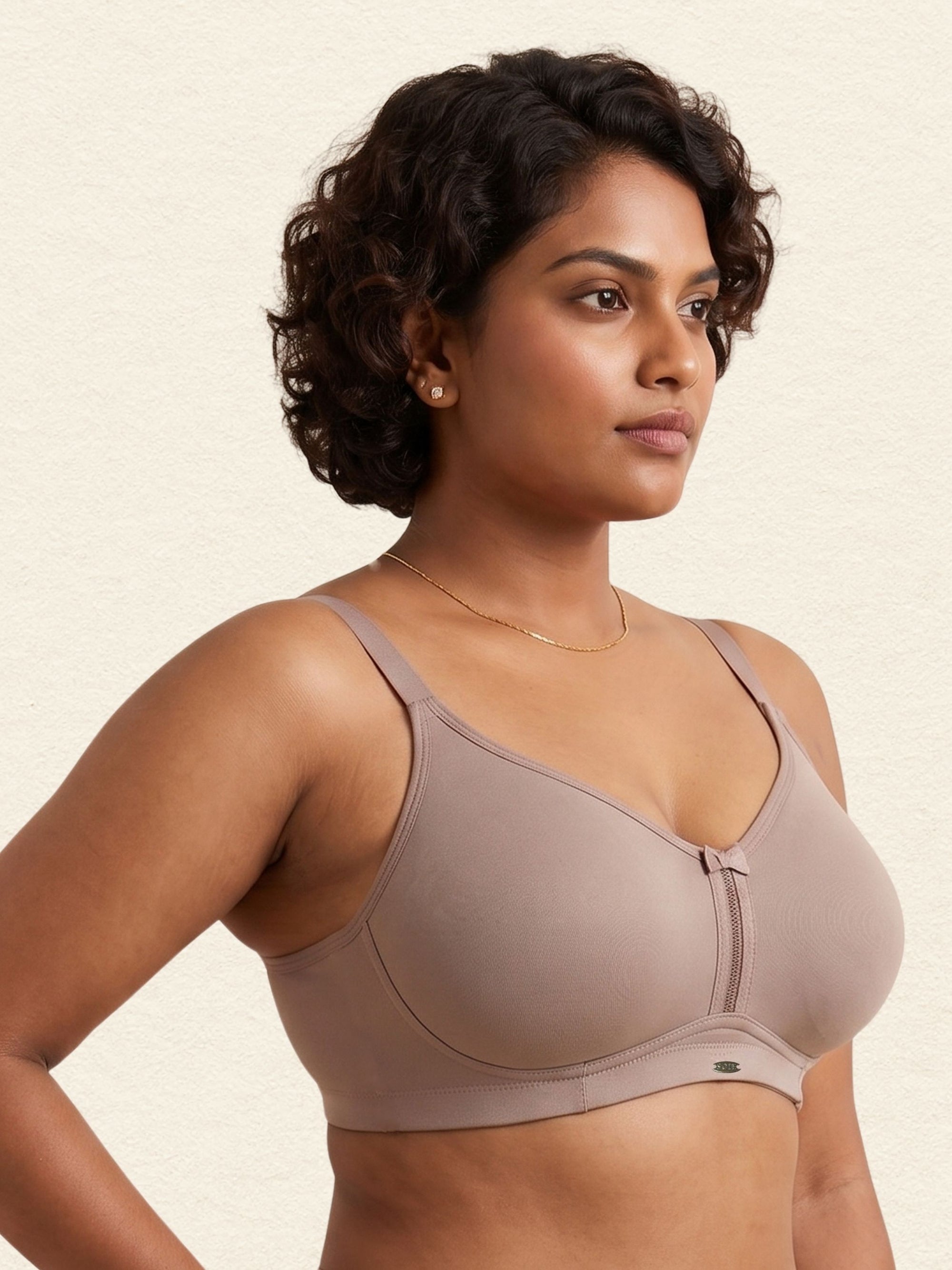 Triple-Layer No-Show Full Coverage Nylon Minimizer Bra