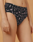 High Rise Full Coverage Printed Stretch Cotton Hipster Panty (Pack of 3)