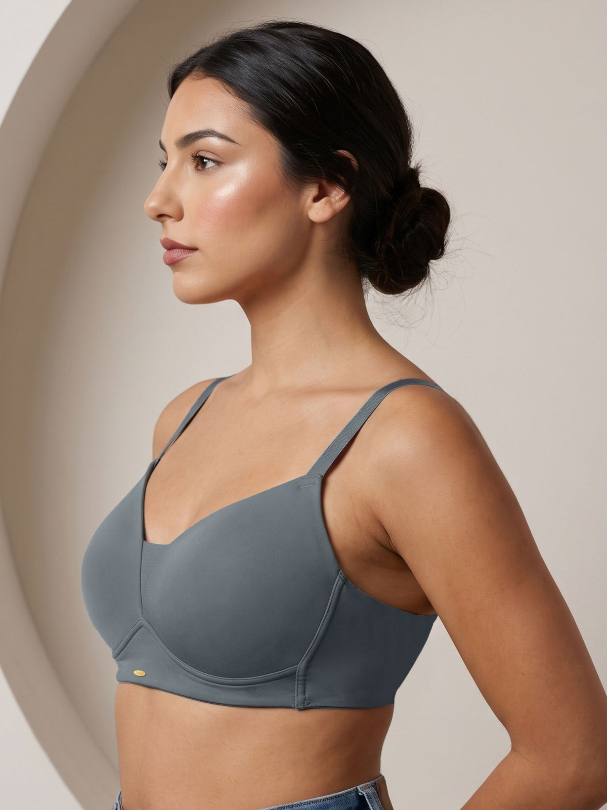 Lightly Padded Full Coverage Bra with Breezy Mesh Detail