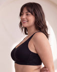 Triple-Layer Lace Cotton Full Coverage Minimizer Bra
