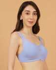 Full Coverage Padded Non Wired Bra With Lace Detailing