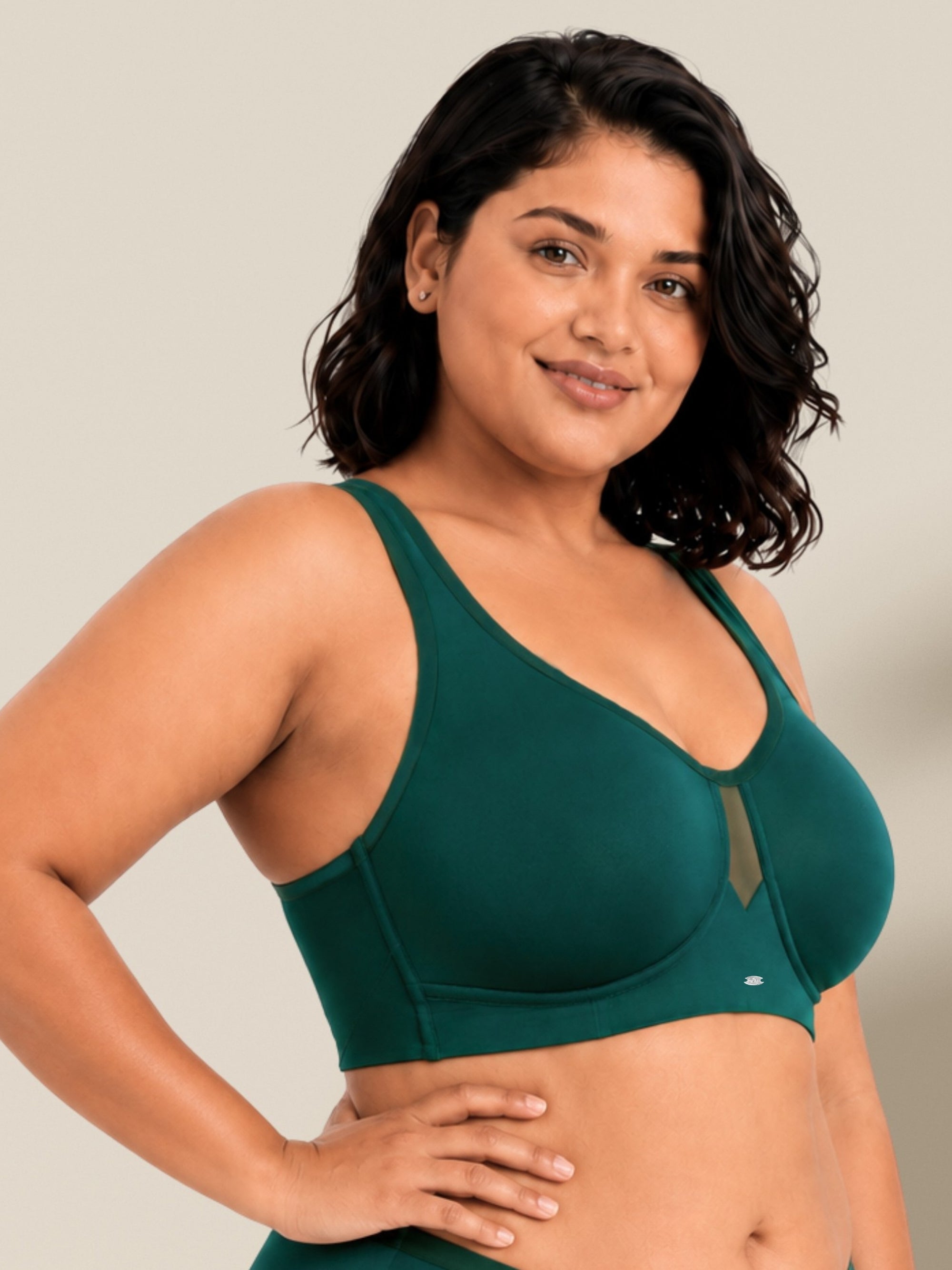 Full Coverage Minimizer Bra with No-Show Cups